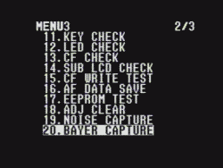 QV-3000EX Bayer Capture menu