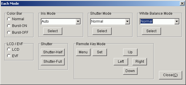 Remote operation mode dialog