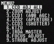 Menu 2 screen